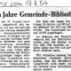 "Zehn Jahre Gemeinde-Bibliothek" Beitrag in der Märkischen Volksstimme vom 18. August 1959