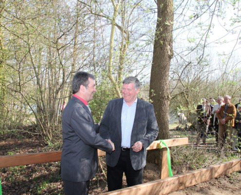 Leegebrucher Bürgermeister Peter Müller (links) mit seinem Lengericher Amtskollegen Friedrich Prigge