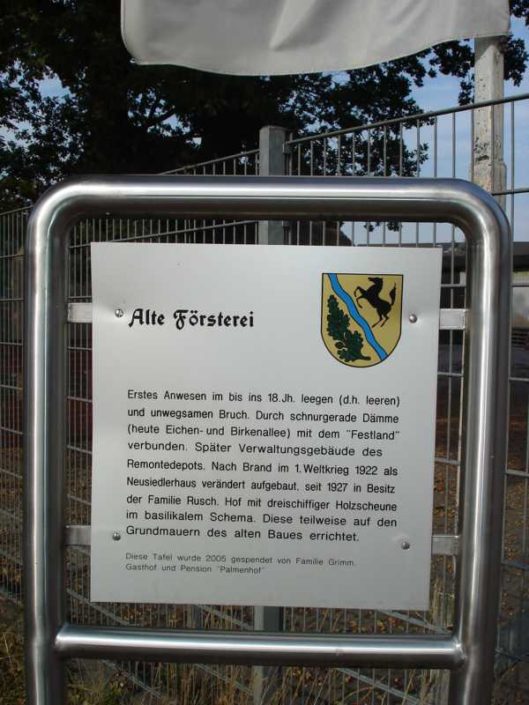 Info-Tafel "Alte Försterei"