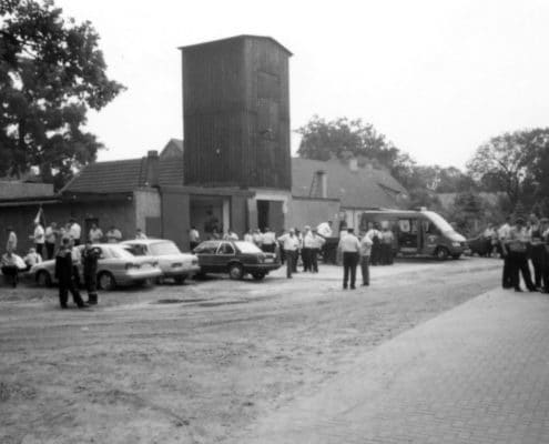 Feuerwehrdepot in der Dorfaue in den 1980er und Anfang der 1990er Jahren (Foto: Geschichtsverein)