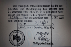 Mit diesem Stempel war alles klar – auch für Leegebruch als ehemaligem Gutsteil von Bärenklau (Quelle: Brandenburgisches Landeshauptarchiv (BLHA), Rep. 2A Regierung Potsdam I, Kom. Nr. 1834)